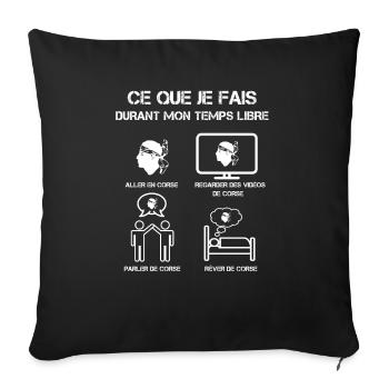 Free time Corsican Moorish head - Sofa pillowcase 17,3'' x 17,3'' (45 x 45 cm) - black - Front