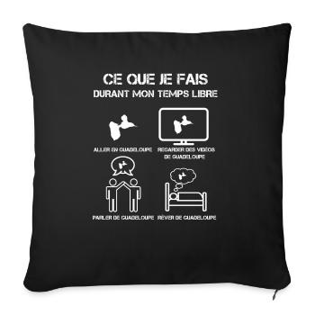 temps libre guadeloupe 971 - Housse de coussin décorative 45 x 45 cm - noir - Devant