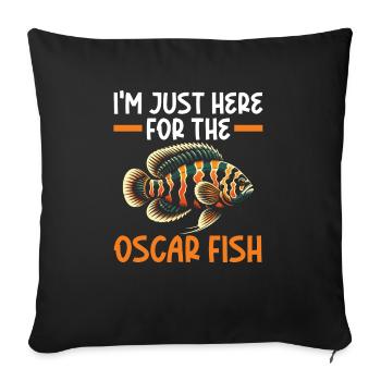 Oscar Fish Lover Freshwater Fishkeeping Aquarium - Sofa pillowcase 17,3'' x 17,3'' (45 x 45 cm) - black - Front
