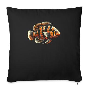 Oscar Fish Lover Freshwater Fishkeeping Aquarium - Sofa pillowcase 17,3'' x 17,3'' (45 x 45 cm) - black - Front