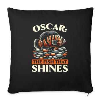 Oscar Fish Lover Freshwater Fishkeeping Aquarium - Sofa pillowcase 17,3'' x 17,3'' (45 x 45 cm) - black - Front