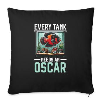 Oscar Fish Lover Freshwater Fishkeeping Aquarium - Sofa pillowcase 17,3'' x 17,3'' (45 x 45 cm) - black - Front