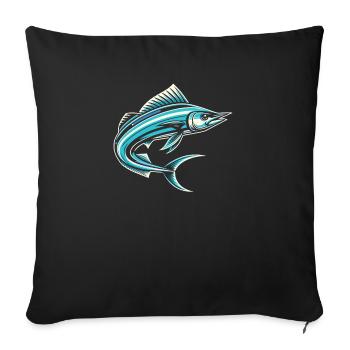 Wahoo Fish Catcher Fisher Pêcheur Pêche - Housse de coussin décorative 45 x 45 cm - noir - Devant