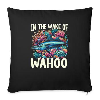 Wahoo Fish Catcher Fisher Pêcheur Pêche - Housse de coussin décorative 45 x 45 cm - noir - Devant