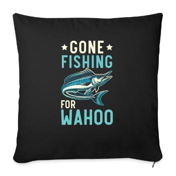 Wahoo Fish Catcher Fisher Pêcheur Pêche - Housse de coussin décorative 45 x 45 cm - noir - Devant
