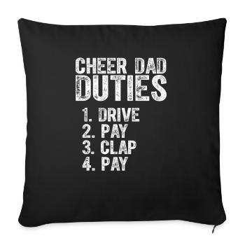 Fathers Day Funny Cheer Dad Duties Drive Pay Clap - Sofa pillowcase 17,3'' x 17,3'' (45 x 45 cm) - black - Front