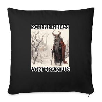 Krampus mask Krampus costume Kramperl Evil Santa - Sofa pillowcase 17,3'' x 17,3'' (45 x 45 cm) - black - Front