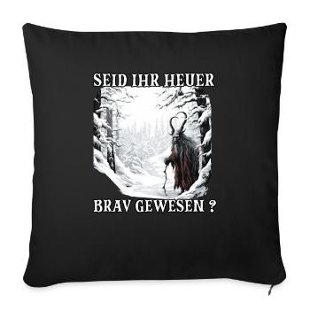 Krampus T | Krampus Costume | Demonic Santa Claus - Sofa pillowcase 17,3'' x 17,3'' (45 x 45 cm) - black - Front