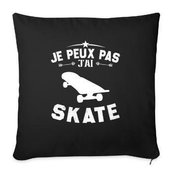 Je peux pas jai skate - Housse de coussin décorative 45 x 45 cm - noir - Devant