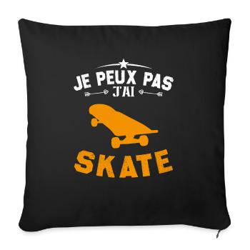I can't skate - Sofa pillowcase 17,3'' x 17,3'' (45 x 45 cm) - black - Front