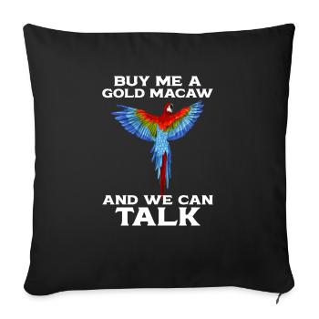 Blau-gold-ara Ornithologe Enthusiast Geschenk - Sofakissenbezug 45 x 45 cm - Schwarz - Vorne