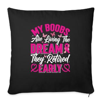 Pride Mastectomie Survivante du cancer Cancer du sein - Housse de coussin décorative 45 x 45 cm - noir - Devant