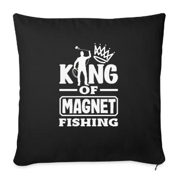 Magnetfischen Detektion Schatzsuche - Sofakissenbezug 45 x 45 cm - Schwarz - Vorne
