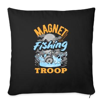 Magnetfischen Detektion Schatzsuche - Sofakissenbezug 45 x 45 cm - Schwarz - Vorne