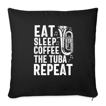 Tuba Player Men Women Marching Band Brass Tubist - Sofa pillowcase 17,3'' x 17,3'' (45 x 45 cm) - black - Front