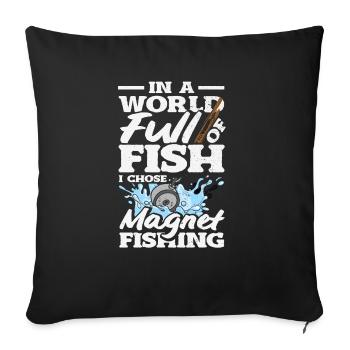 Magnetfischen Detektion Schatzsuche - Sofakissenbezug 45 x 45 cm - Schwarz - Vorne