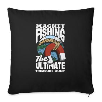 Magnetfischen Detektion Schatzsuche - Sofakissenbezug 45 x 45 cm - Schwarz - Vorne