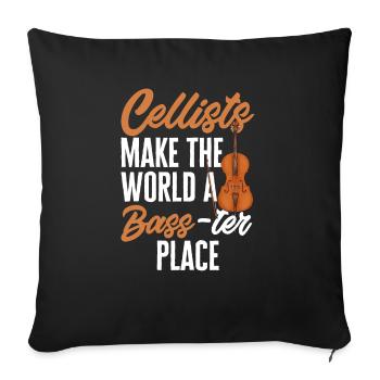Violoncelliste Violoncelliste Musicien Violoncelle - Housse de coussin décorative 45 x 45 cm - noir - Devant