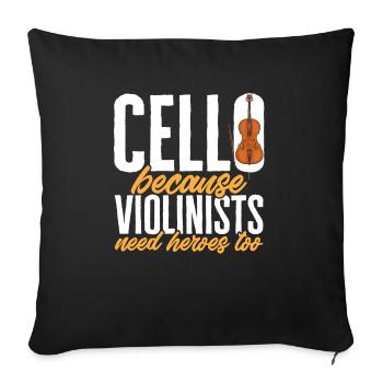 Violoncelliste Violoncelliste Musicien Violoncelle - Housse de coussin décorative 45 x 45 cm - noir - Devant