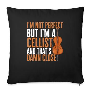 Violoncelliste Violoncelliste Musicien Violoncelle - Housse de coussin décorative 45 x 45 cm - noir - Devant