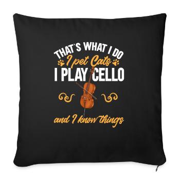 Violoncelliste Violoncelliste Musicien Violoncelle - Housse de coussin décorative 45 x 45 cm - noir - Devant