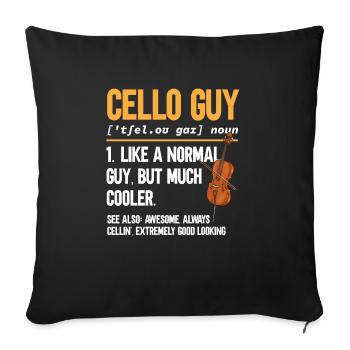 Violoncelliste Violoncelliste Musicien Violoncelle - Housse de coussin décorative 45 x 45 cm - noir - Devant