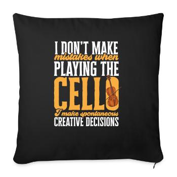 Violoncelliste Violoncelliste Musicien Violoncelle - Housse de coussin décorative 45 x 45 cm - noir - Devant