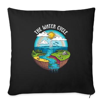 Le cycle de l’eau - Météorologie Prévisions météorologiques - Housse de coussin décorative 45 x 45 cm - noir - Devant