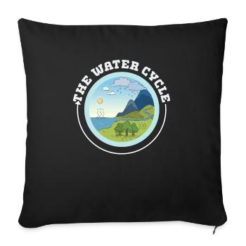 Le cycle de l’eau - Météorologie Prévisions météorologiques - Housse de coussin décorative 45 x 45 cm - noir - Devant