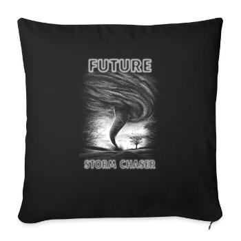 Chasseurs d’orages du futur - Cloudgazer Weatherman - Housse de coussin décorative 45 x 45 cm - noir - Devant