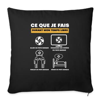 Basque lauburu in free time - Sofa pillowcase 17,3'' x 17,3'' (45 x 45 cm) - black - Front