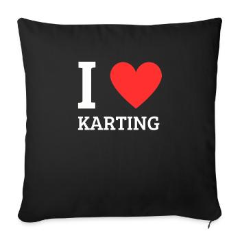 Passionné de karting Love Heart Racing - Housse de coussin décorative 45 x 45 cm - noir - Devant