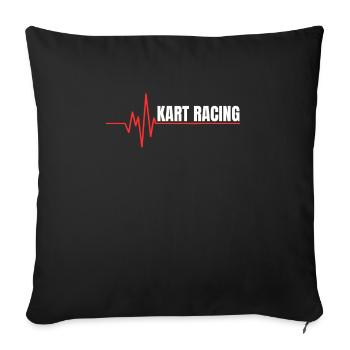 Red Racing Pulse Kart Racing Enthusiast - Sofa pillowcase 17,3'' x 17,3'' (45 x 45 cm) - black - Front