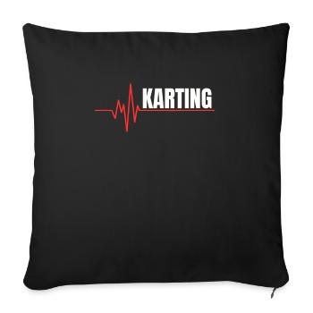 Karting Heartbeat Pulse Track Day Racer - Sofa pillowcase 17,3'' x 17,3'' (45 x 45 cm) - black - Front