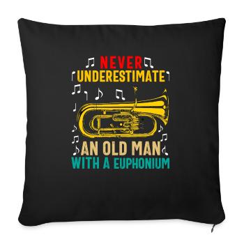 Funny Euphonium Player For Men Women Euphonist - Sofa pillowcase 17,3'' x 17,3'' (45 x 45 cm) - black - Front