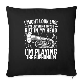 Funny Euphonium Player For Men Women Euphonist - Sofa pillowcase 17,3'' x 17,3'' (45 x 45 cm) - black - Front