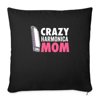 Harmonica Player For Men Women Funny Harmonicist - Sofa pillowcase 17,3'' x 17,3'' (45 x 45 cm) - black - Front