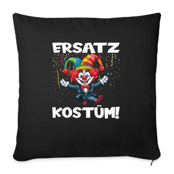 Karneval Kostüm Fasching Fastnacht - Sofakissenbezug 45 x 45 cm - Schwarz - Vorne