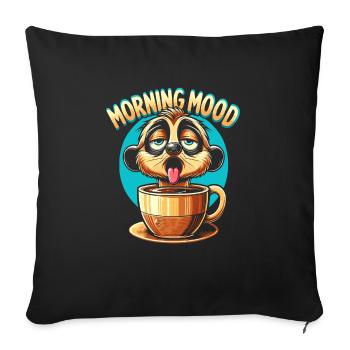 Café suricate - Housse de coussin décorative 45 x 45 cm - noir - Devant