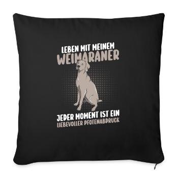 Hund Weimaraner - Sofakissenbezug 45 x 45 cm - Schwarz - Vorne