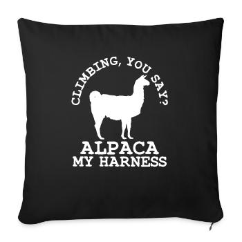 Llama Alpaca Climbing Bouldering Gift - Sofa pillowcase 17,3'' x 17,3'' (45 x 45 cm) - black - Front