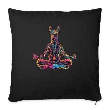Llama Alpaca Vintage Gift - Sofa pillowcase 17,3'' x 17,3'' (45 x 45 cm) - black - Front