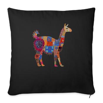 Llama Alpaca Vintage Gift - Sofa pillowcase 17,3'' x 17,3'' (45 x 45 cm) - black - Front