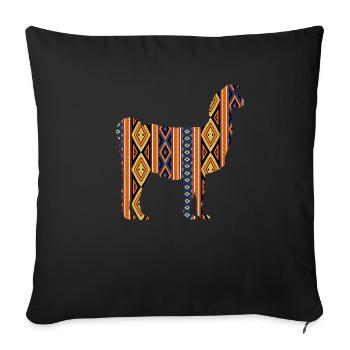 Llama Alpaca Vintage Peru Gift - Sofa pillowcase 17,3'' x 17,3'' (45 x 45 cm) - black - Front