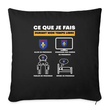 Provence in free time - Sofa pillowcase 17,3'' x 17,3'' (45 x 45 cm) - black - Front