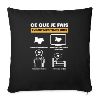 Rhône durant temps libre - Housse de coussin décorative 45 x 45 cm - noir - Devant