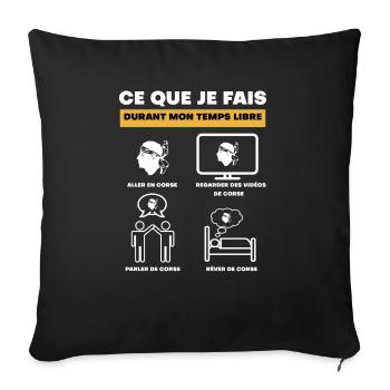 Corsican Moorish head in free time - Sofa pillowcase 17,3'' x 17,3'' (45 x 45 cm) - black - Front