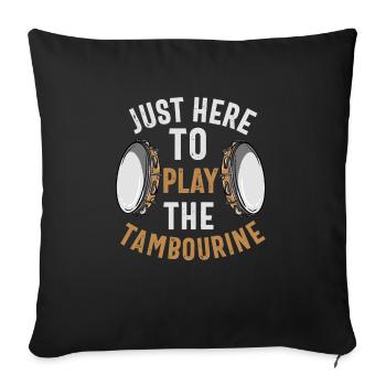 Tambourin Pour Hommes Femmes Drôle Joueur De Tambourin - Housse de coussin décorative 45 x 45 cm - noir - Devant