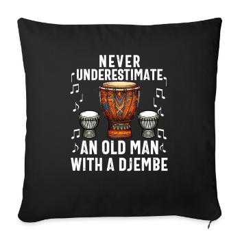 Djembé Pour L’Afrique Joueur De Tambour Jembe Musique Hommes Papa - Housse de coussin décorative 45 x 45 cm - noir - Devant