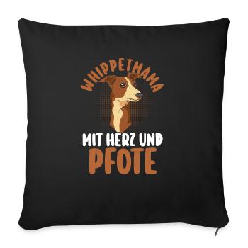 Chien Whippet - Housse de coussin décorative 45 x 45 cm - noir - Devant